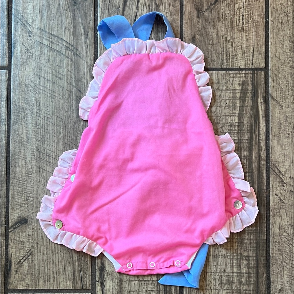 Pink and Blue Ruffled Kids One Piece Bubble